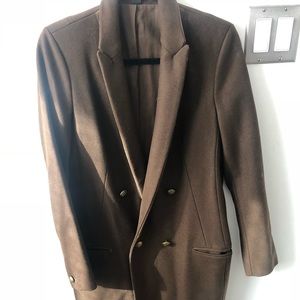 AllSaints Army green coat size 8, suede collar dtl